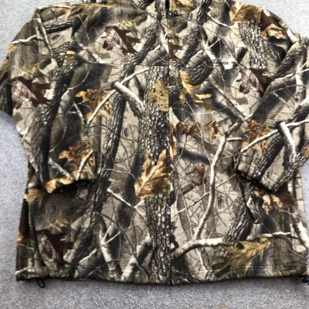 Winchester Jacket Mens 2XL Brown Camouflage Fleece Full Zip Hunting Outdoor